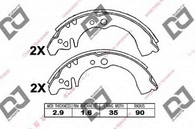 DJ PARTS bs1078 -  Комплект тормозных колодок
